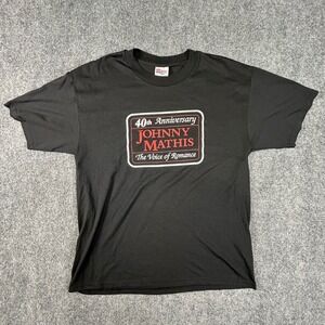 Vintage Johnny Mathis 40th Anniversary T Shirt Black Hanes Heavyweight Large